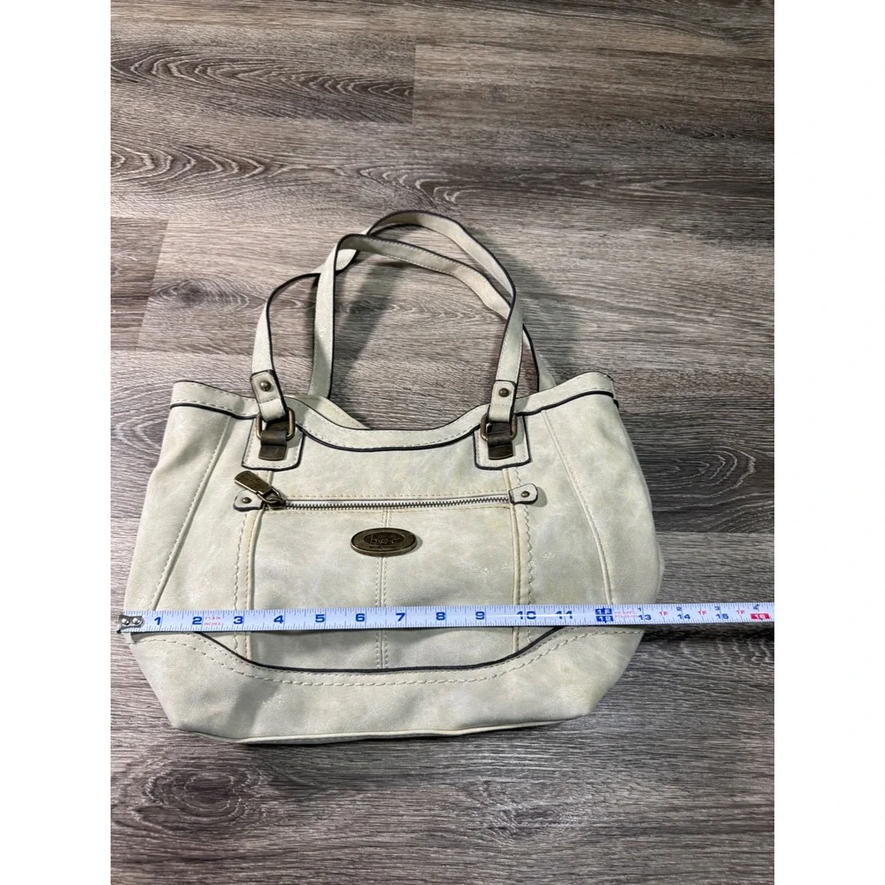 B.O.C. Born Concept Cream Faux Leather Shoulder Bag Tote Off-White Coastal Boho‎